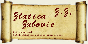 Zlatica Zubović vizit kartica